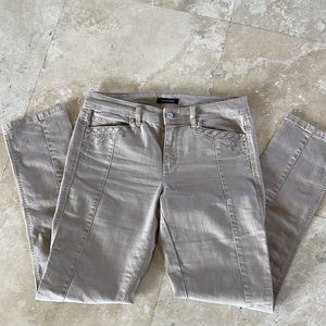 White House Black Market embellished slim leg jeans